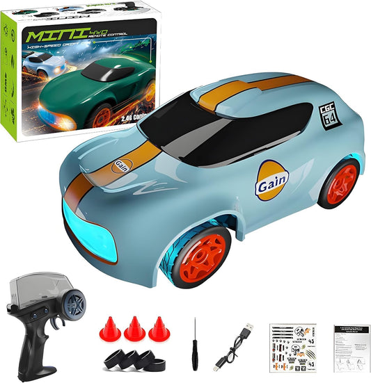 RC Drift Car 1:64 Scale, 2.4GHz Remote Control Car with Interchangeable Drift & - Toylivo
