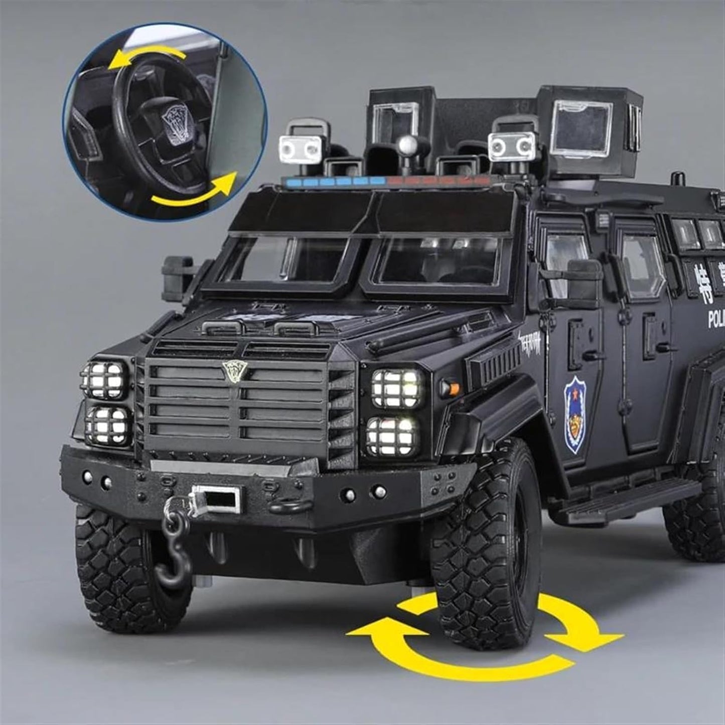 1:24 Ford F550 Modified Police-Black - Black - image 5