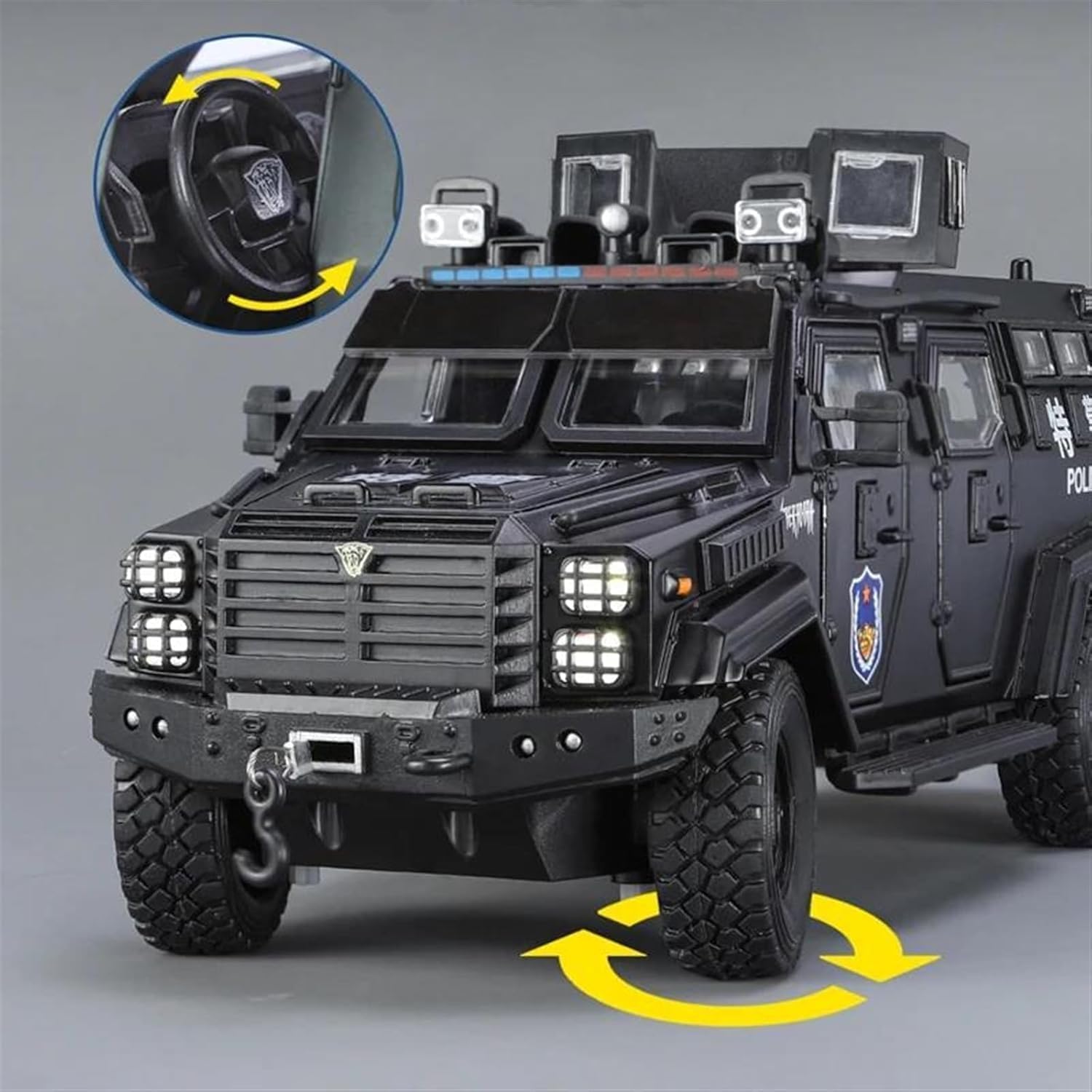 1:24 Ford F550 Modified Police-Black - Black - image 5