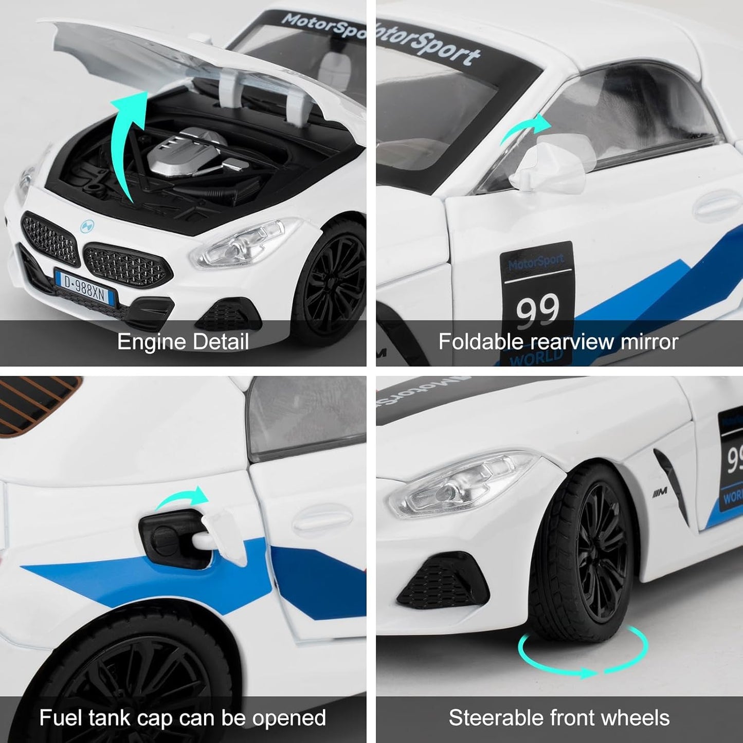 1:24 B-M-W Z4 - White - image 3