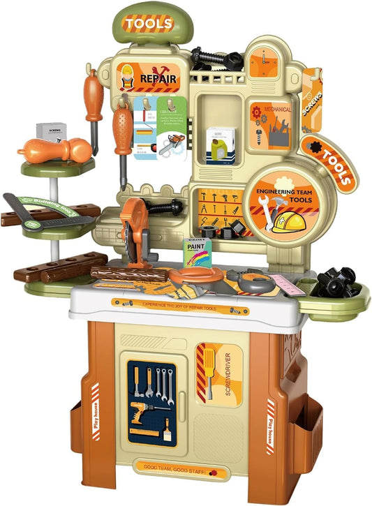 Bluebell Kids Tool Bench - 53 Pcs Toddler Tool Set with Realistic Toy Workbench - Toylivo