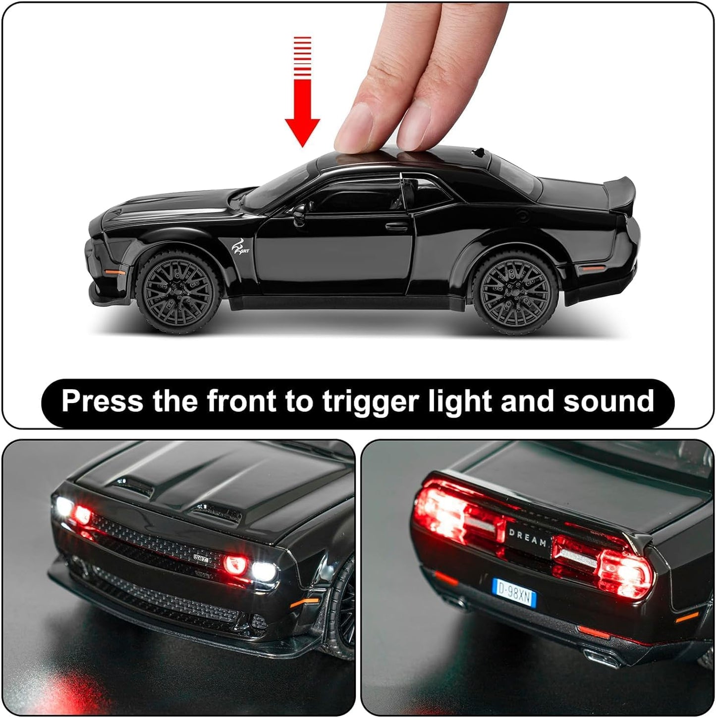 1:32 Hellcat Dodge Challenger SRT - Black - image 6