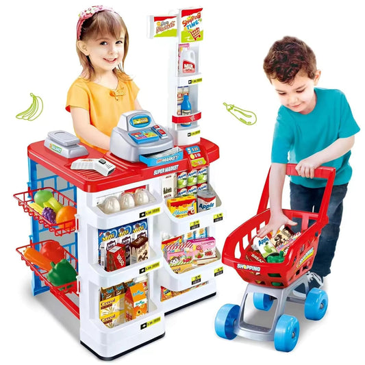 Big Size Supermarket Kit for Kids - Super Market Play Set with Shopping Cart & S - Toylivo