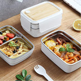 Stainless Steel Bento Lunch Box with Compartments, White, Plastic, for Kids - Toylivo