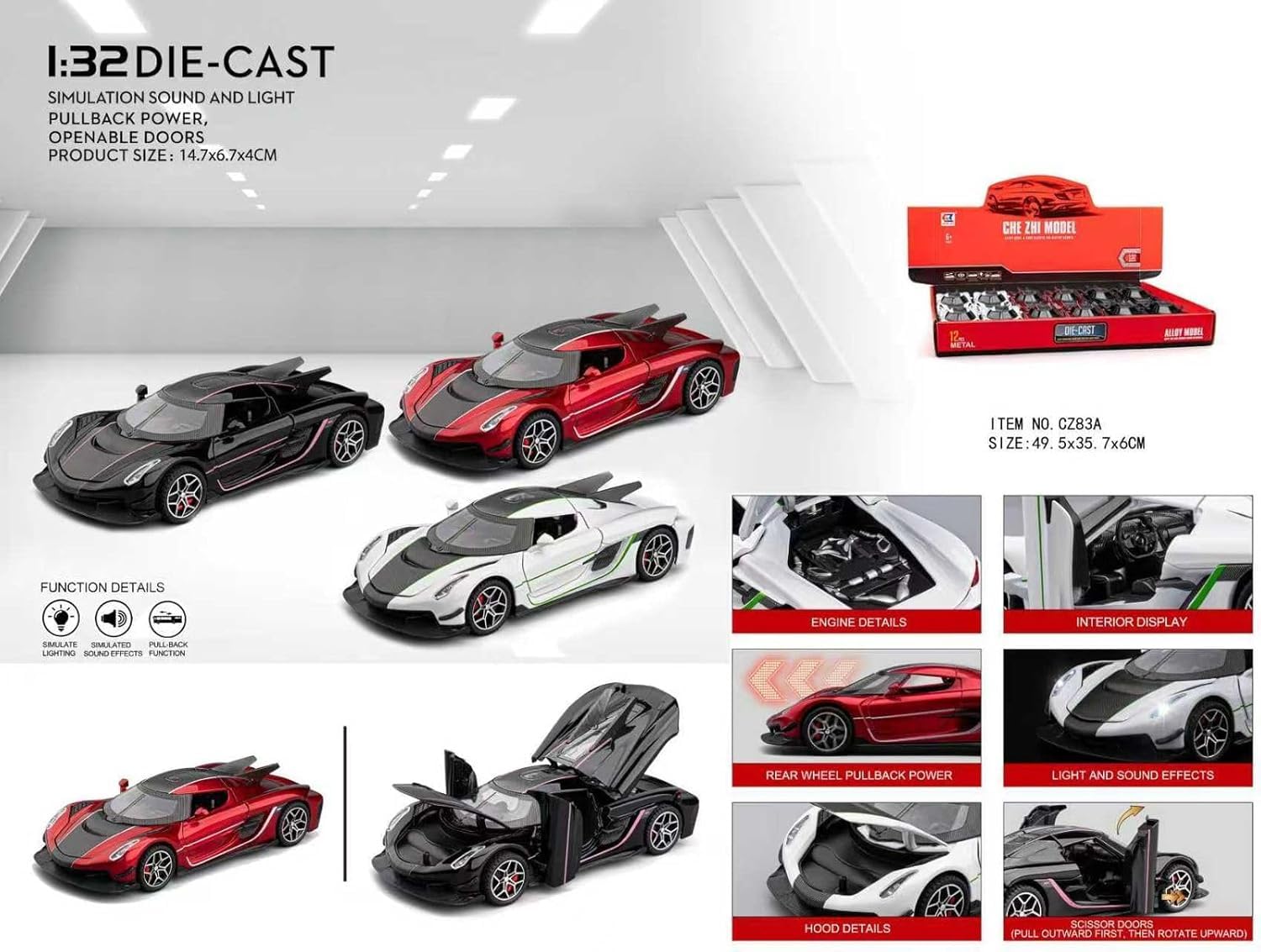 1:32 Koenigsegg Jesko - Black - image 6