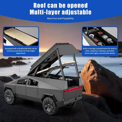 Tesla Cybertruck Camping RV Multicolor 1:24 - Multicolor - image 2