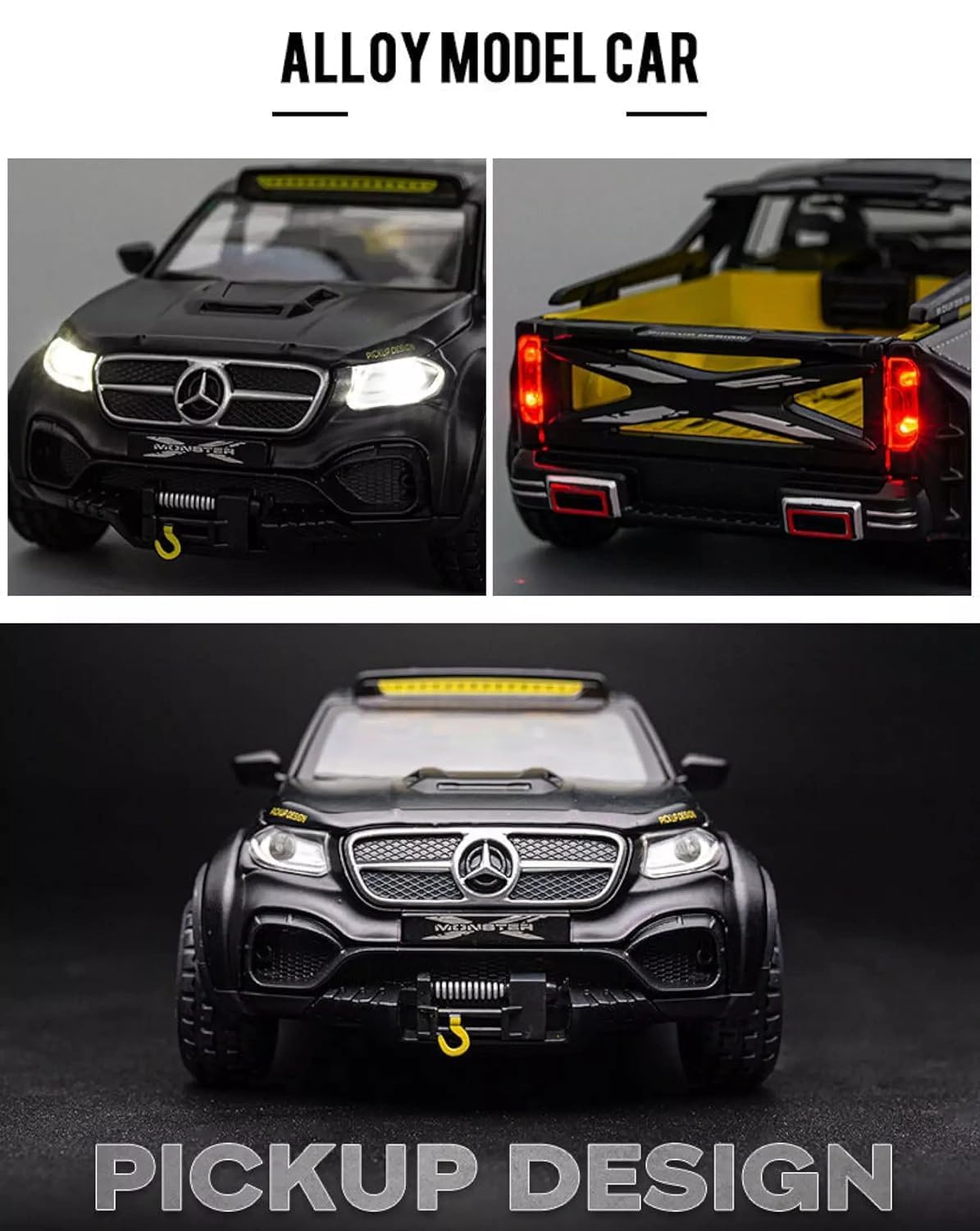 Mrcedes Benz X-Class 6 * 6 Wheel Alloy Pickup - Black - image 3