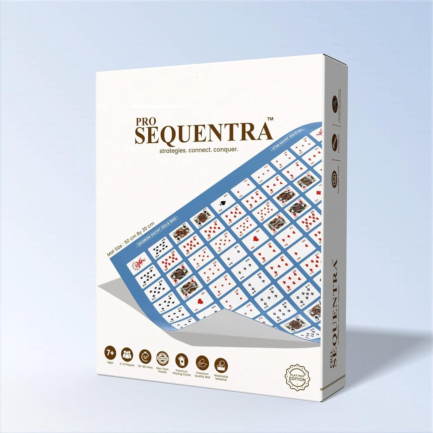 Sequence Strategy Board Game for Kids & Adults with Washable Mat - Toylivo