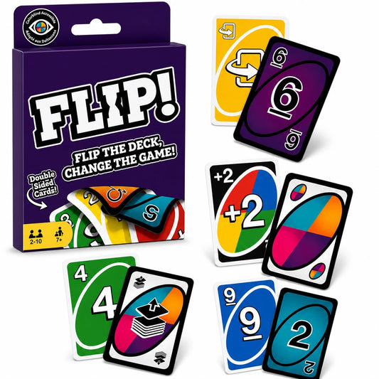 Flip Card Game - Double-Sided Color Changing Card Game (2-10 Players, 7+ Years) - Toylivo
