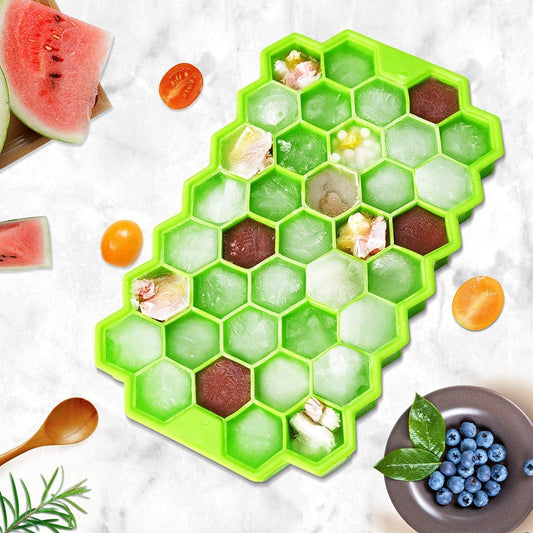 Flexible Silicone Honeycomb Ice Cube Tray with 37 Small Cavities - Toylivo