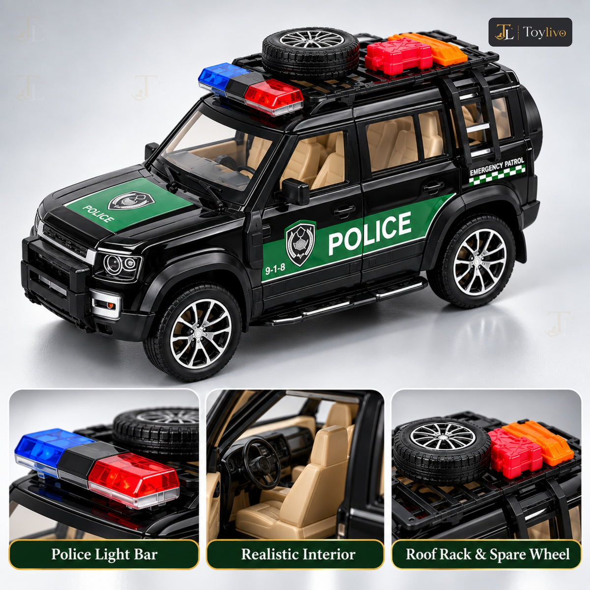 1:22 die-cast police SUV model – features
