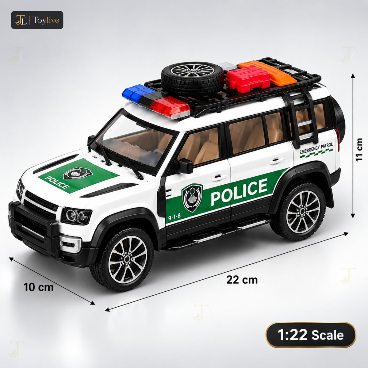 1:22 die-cast police SUV model – features