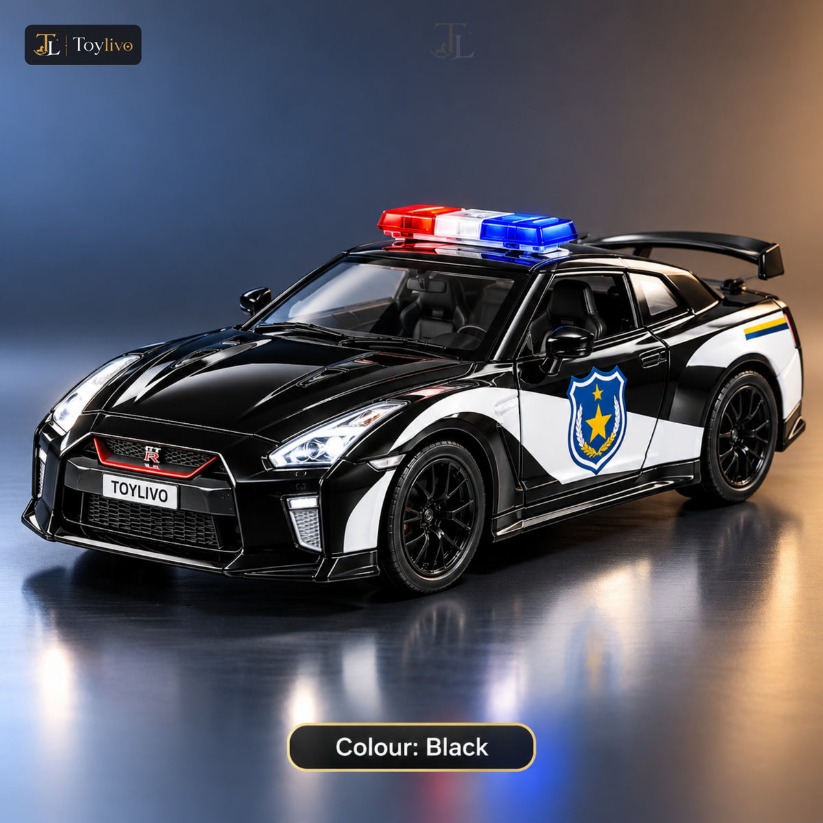 1:32 Die-Cast Police Sports Car Model – black