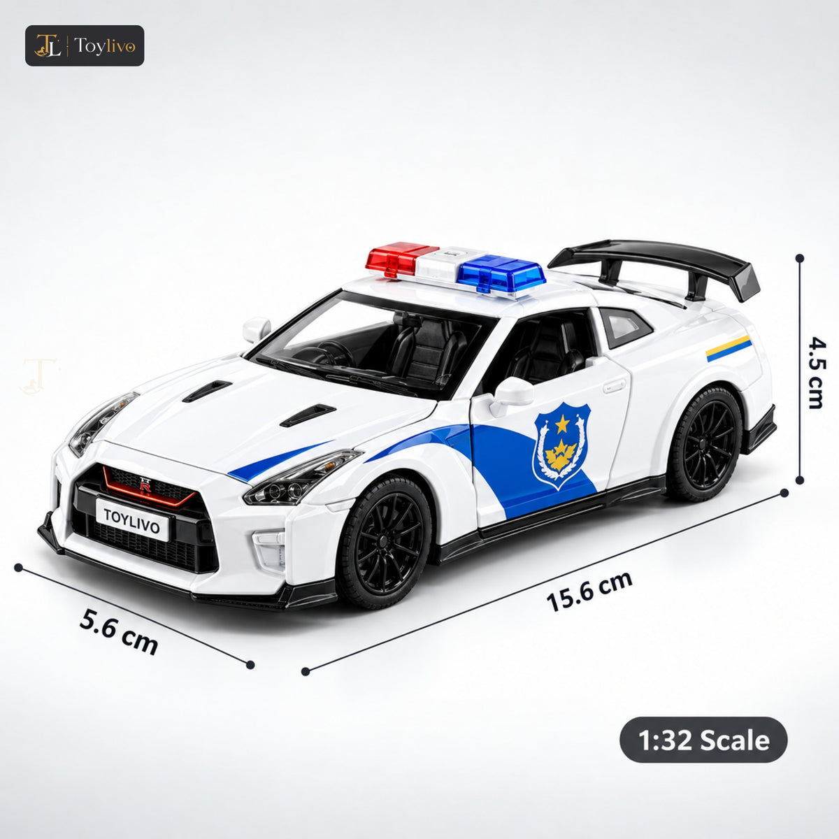 1:32 Die-Cast Police Sports Car Model – features