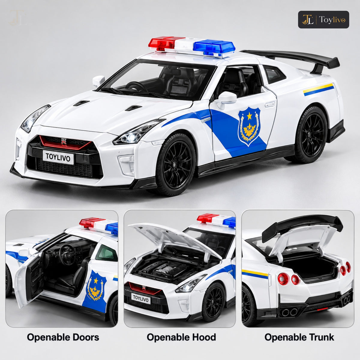 1:32 Die-Cast Police Sports Car Model – features