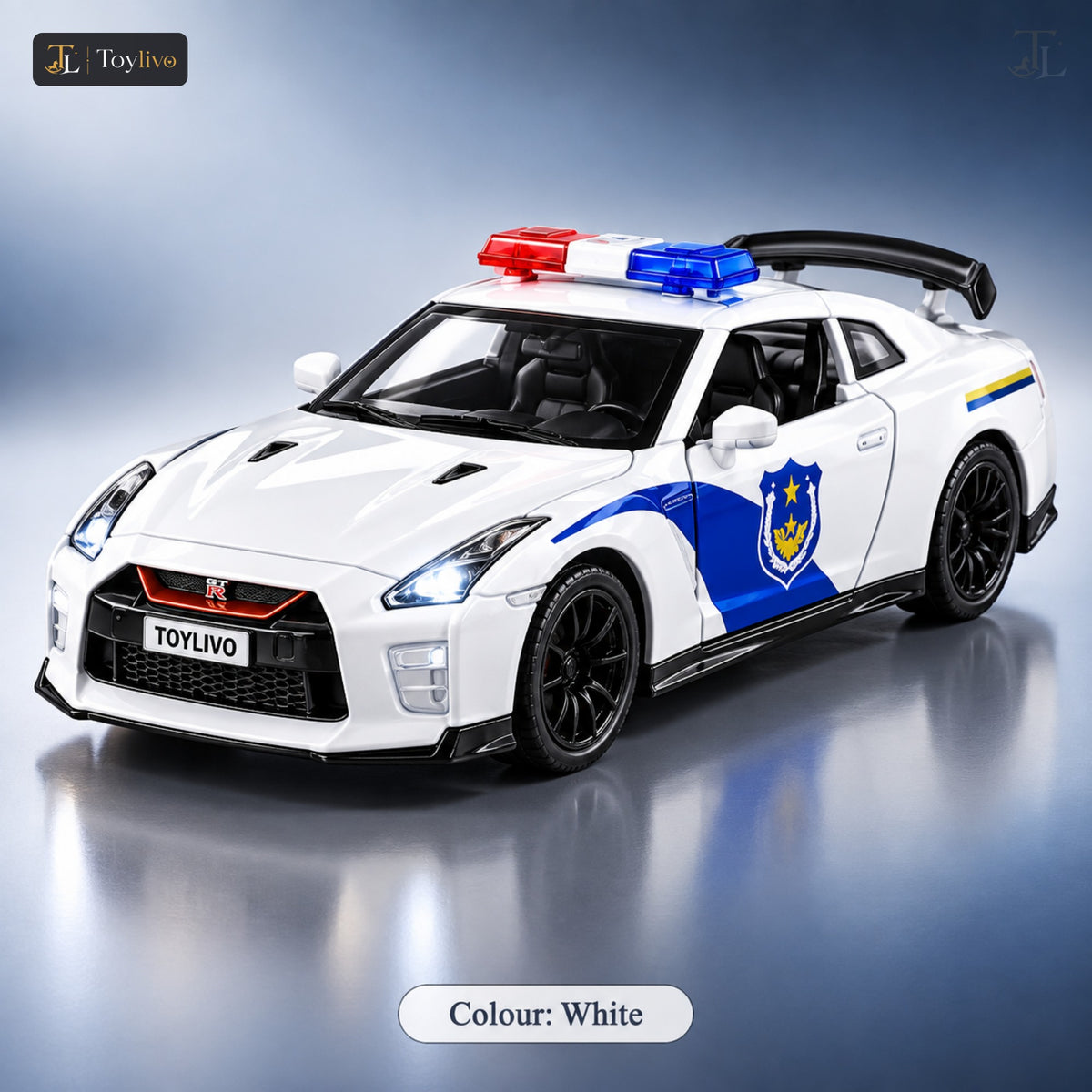1:32 Die-Cast Police Sports Car Model – white