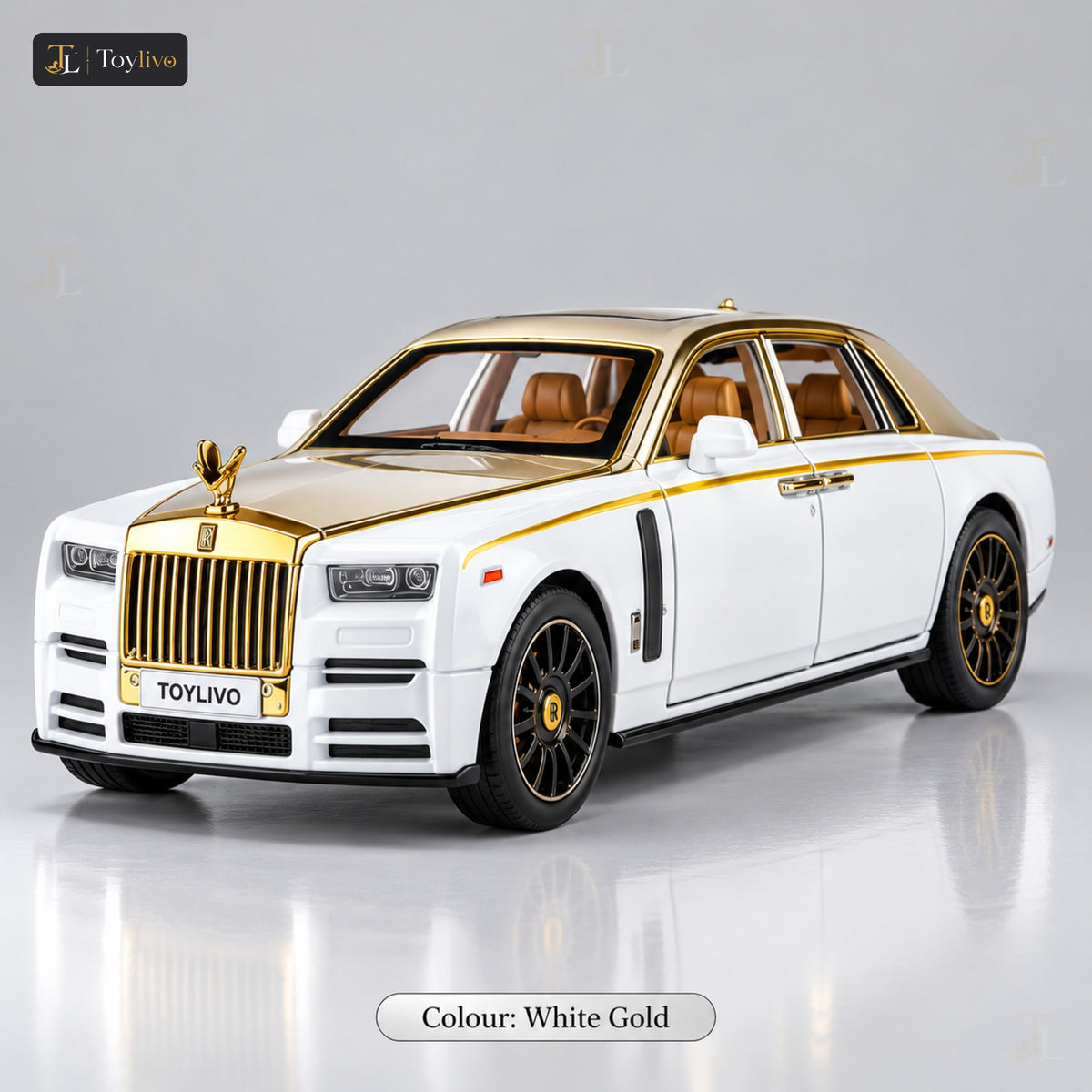 1:24 Die-Cast Rolls Royce Luxury Car – white gold