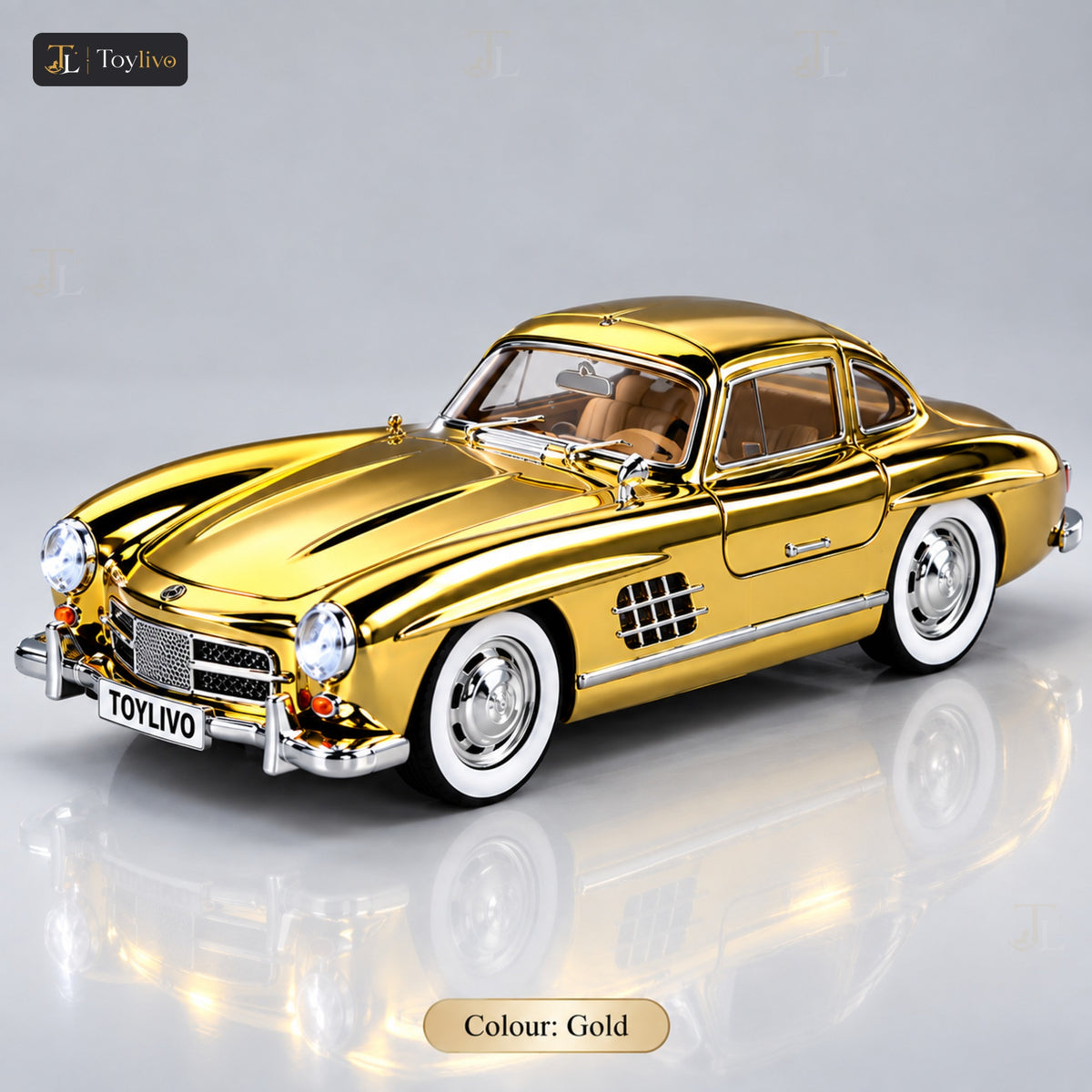 1:24 Die-Cast Mercedes 300SL Gullwing Car – gold