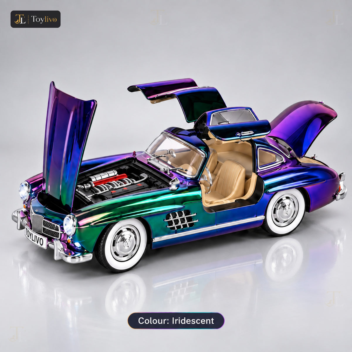 1:24 Die-Cast Mercedes 300SL Gullwing Car – iridescent