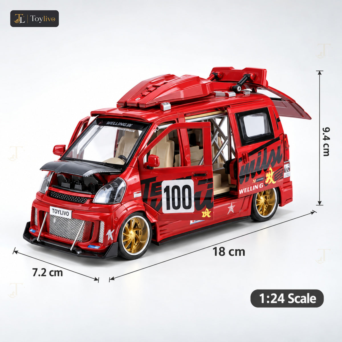 1:24 Die-Cast Camper Van Model – features