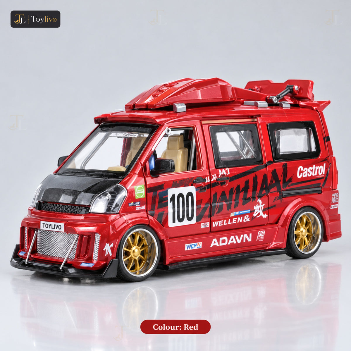 1:24 Die-Cast Camper Van Model – red