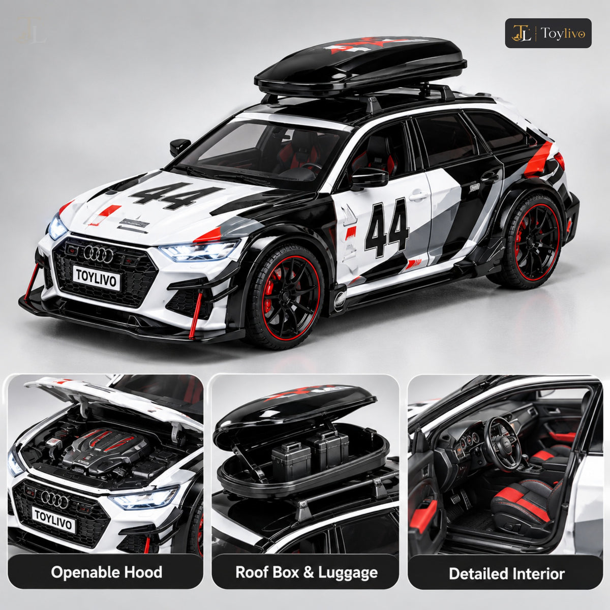 1:24 Die-Cast Audi RS Rally SUV Model – features