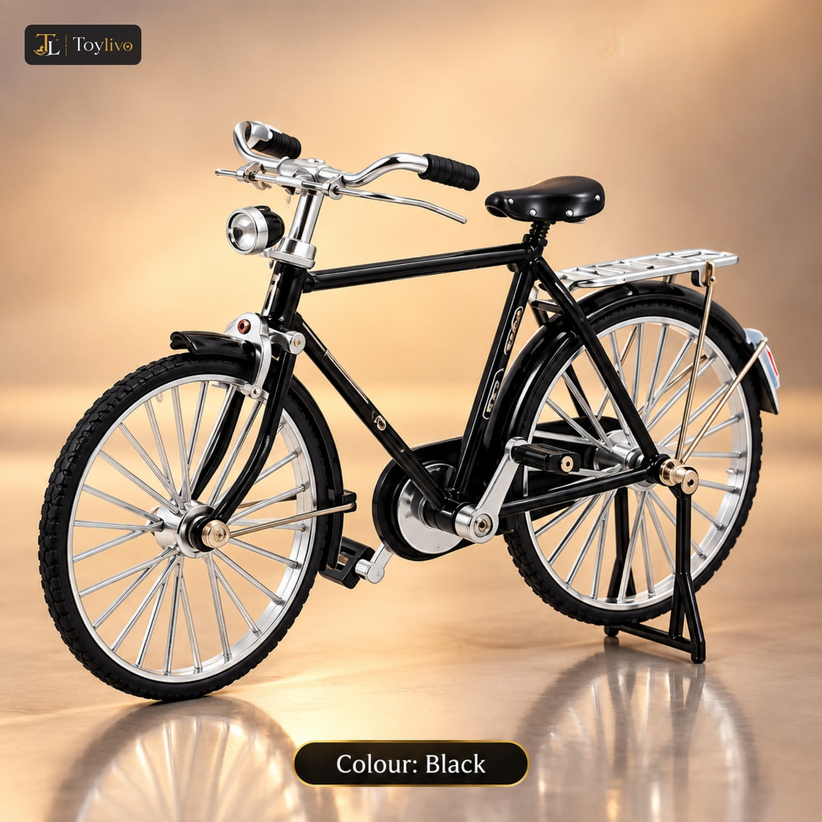 1:10 Die-Cast Classic Bicycle Model – black