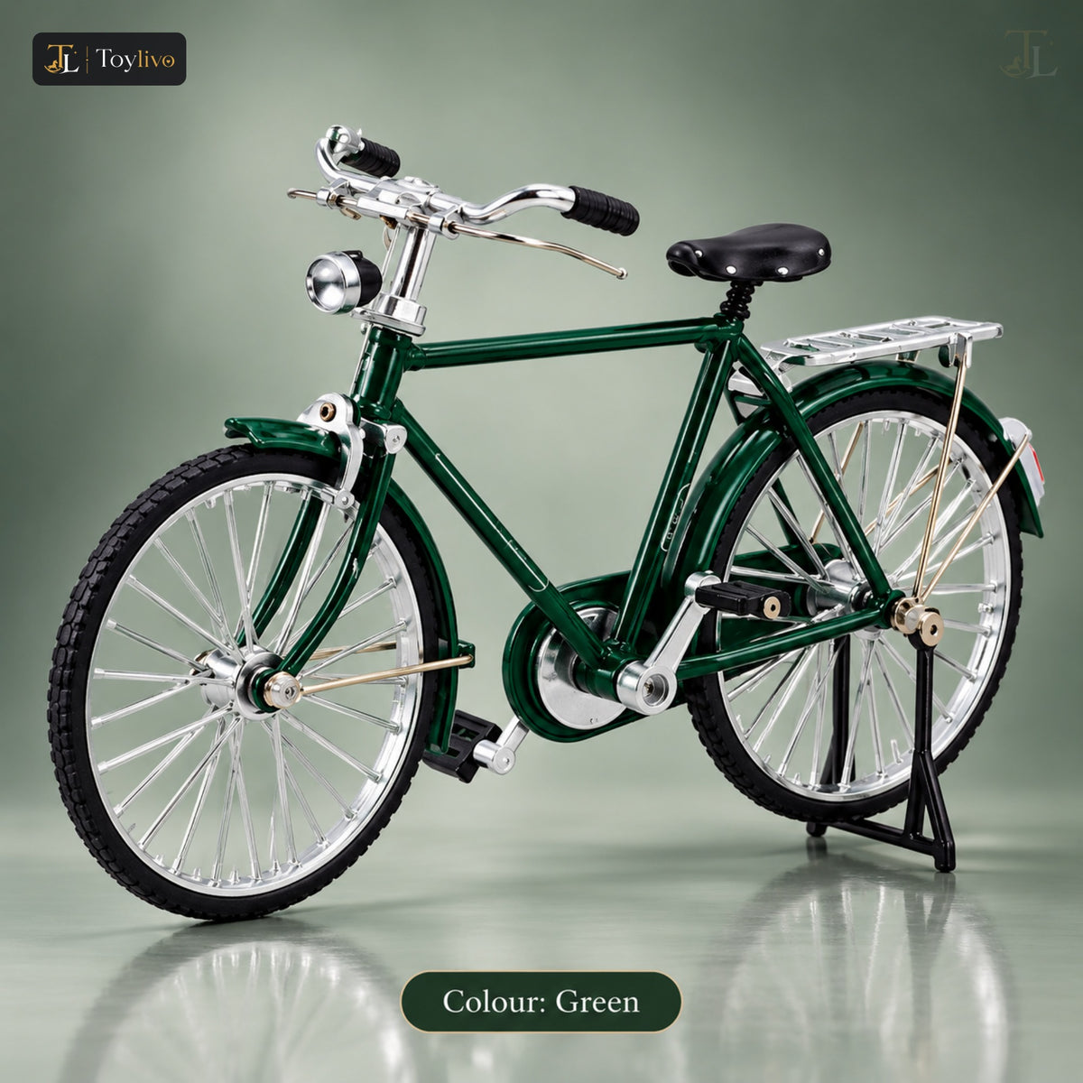 1:10 Die-Cast Classic Bicycle Model – green