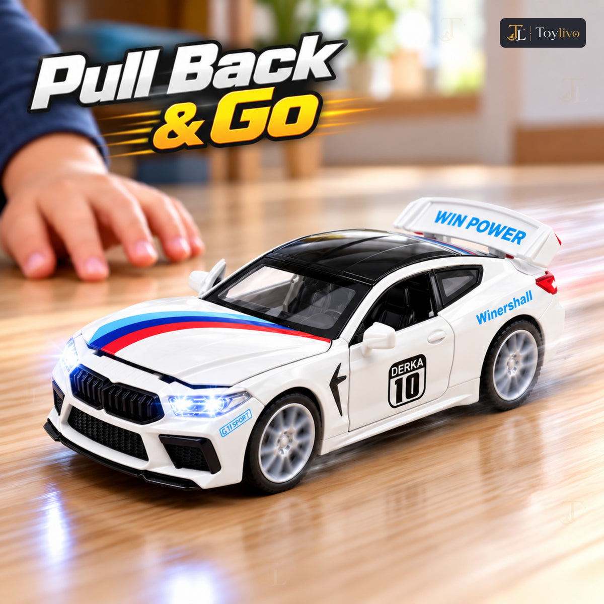 1:32 die-cast GT coupé model – features