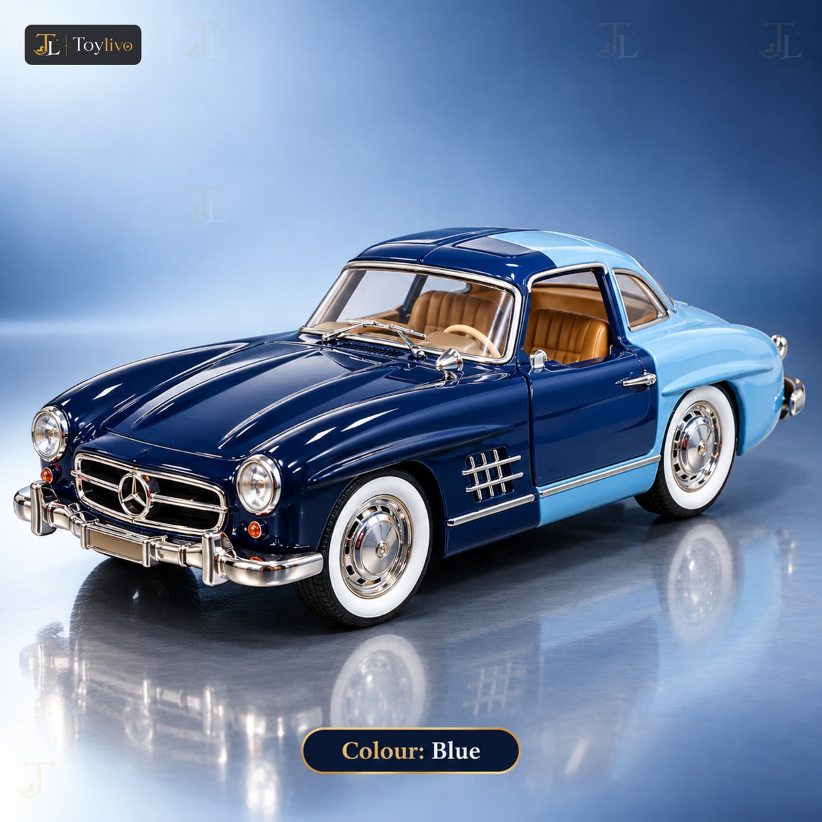 1:24 die-cast classic car model – blue