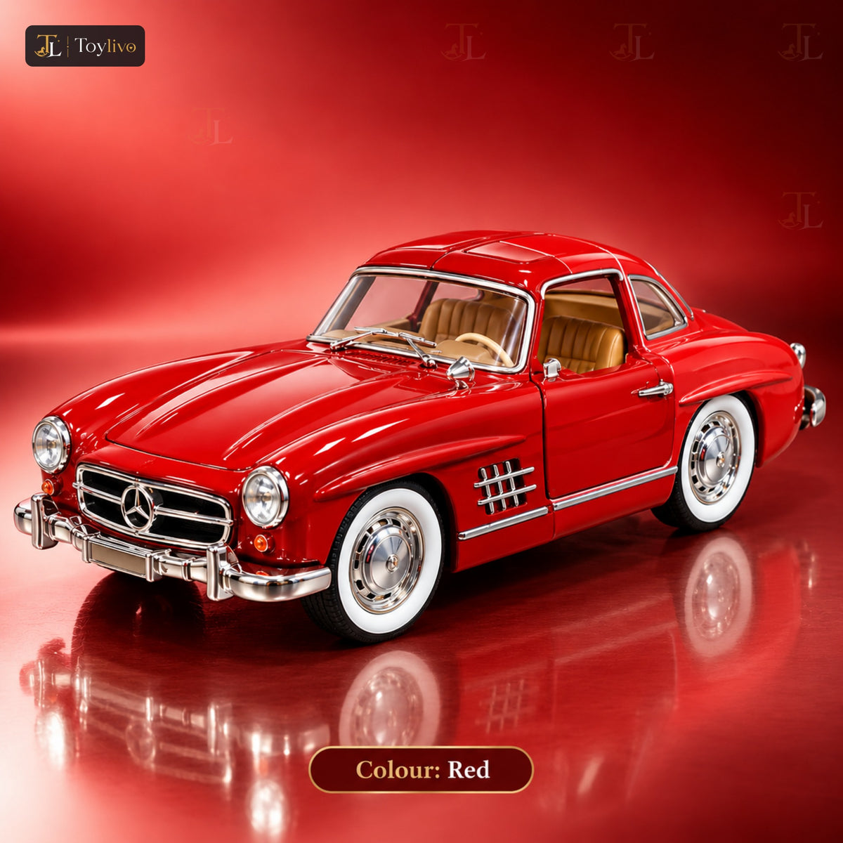 1:24 die-cast classic car model – red