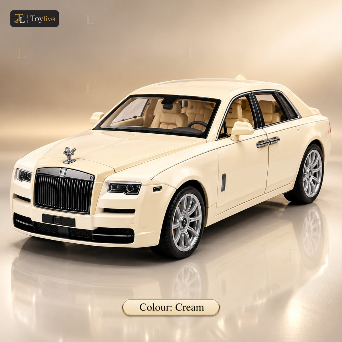 1:24 die-cast luxury car model – cream
