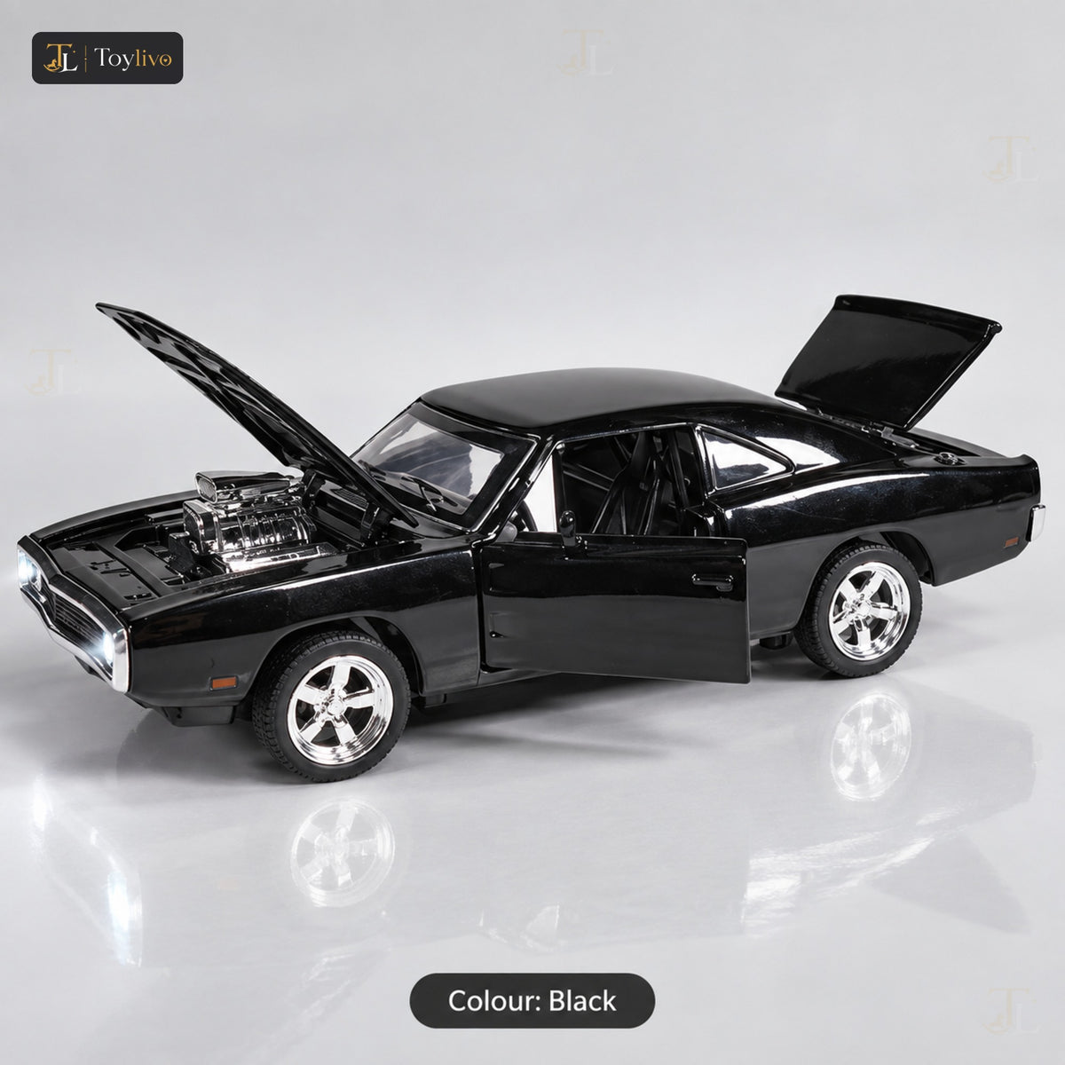 1:32 Die-Cast Classic Muscle Car – black