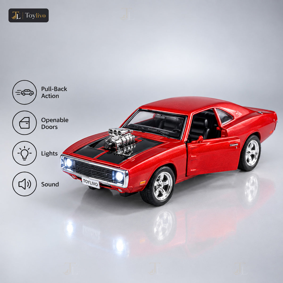 1:32 Die-Cast Classic Muscle Car – features