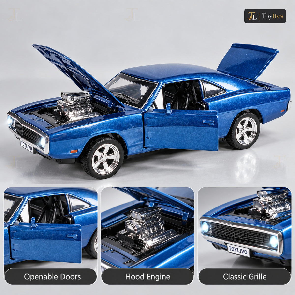 1:32 Die-Cast Classic Muscle Car – features