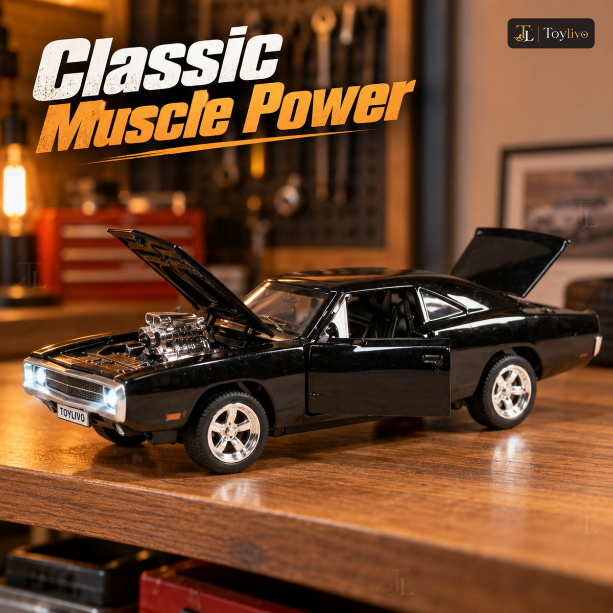 1:32 Die-Cast Classic Muscle Car – features