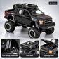 lifted off-road pickup toy truck – black – Details and close-ups