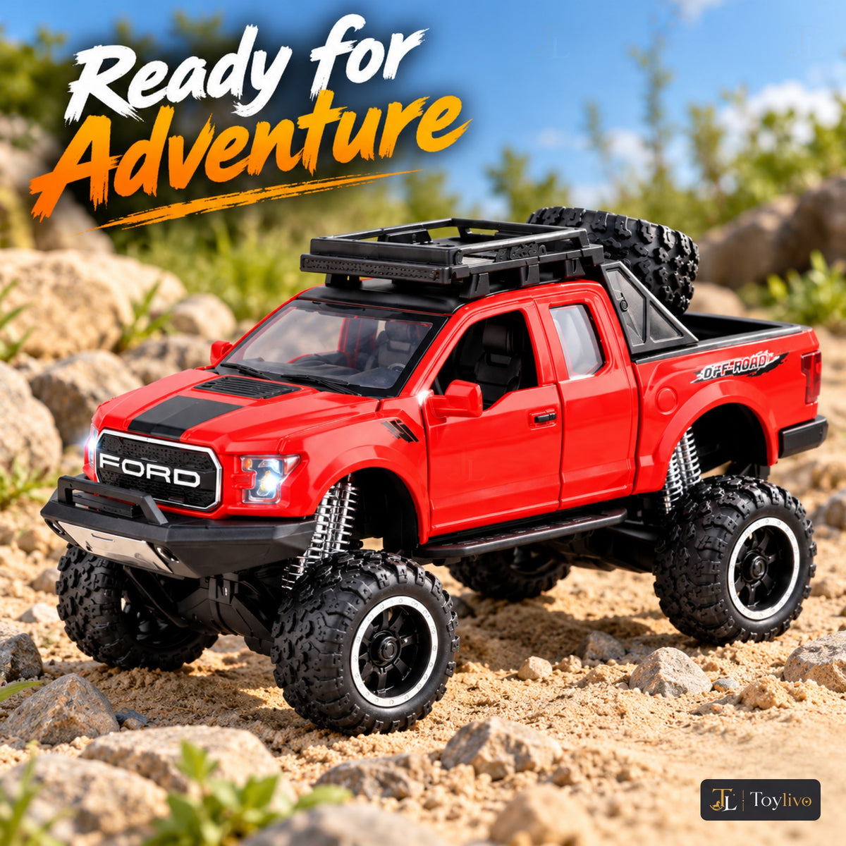 lifted off-road pickup toy truck – red – Lifestyle