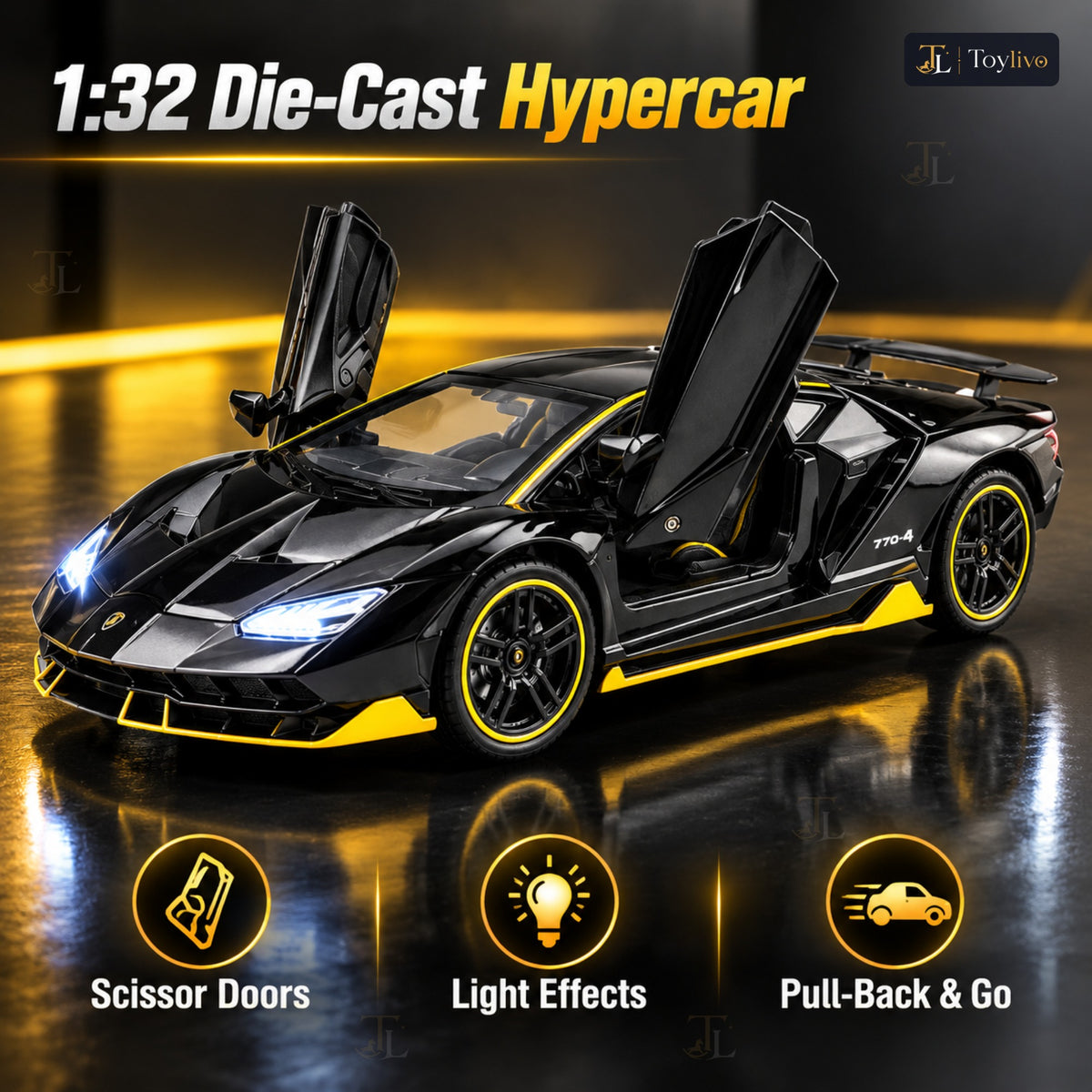 1:32 die-cast hypercar model – features