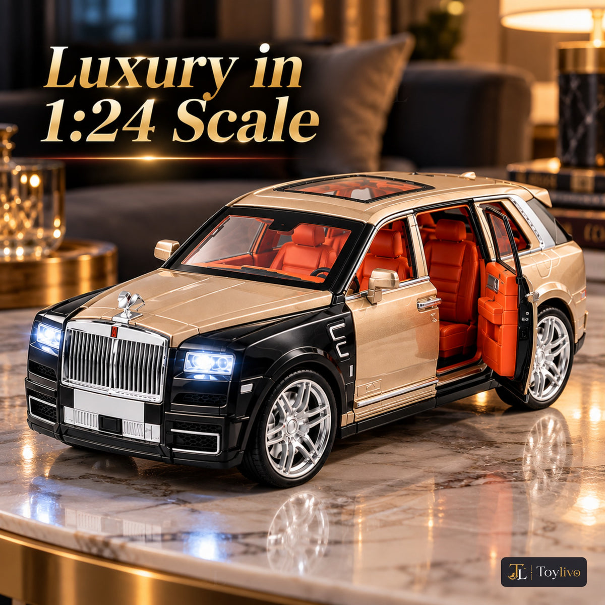 1:24 die-cast luxury SUV model – champagne black – Lifestyle