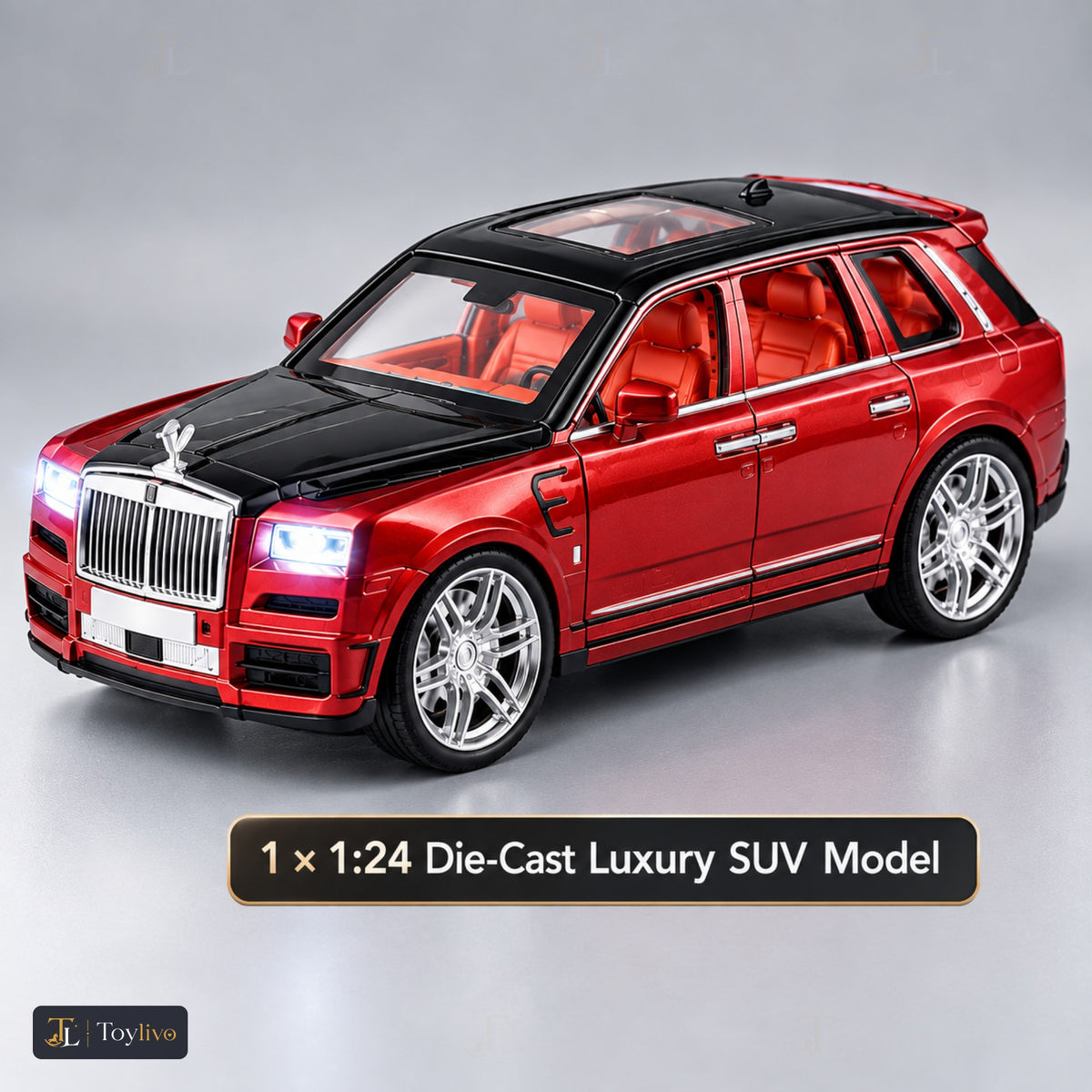 1:24 die-cast luxury SUV model – red – Size / what is included