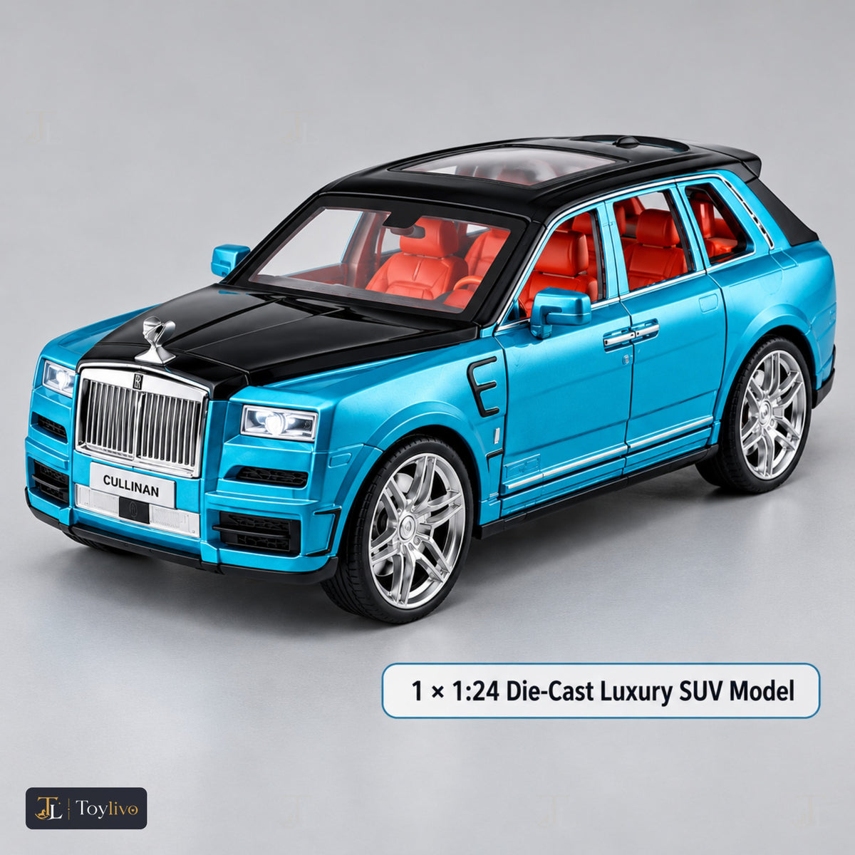 1:24 die-cast luxury SUV model – turquoise – Size / what is included