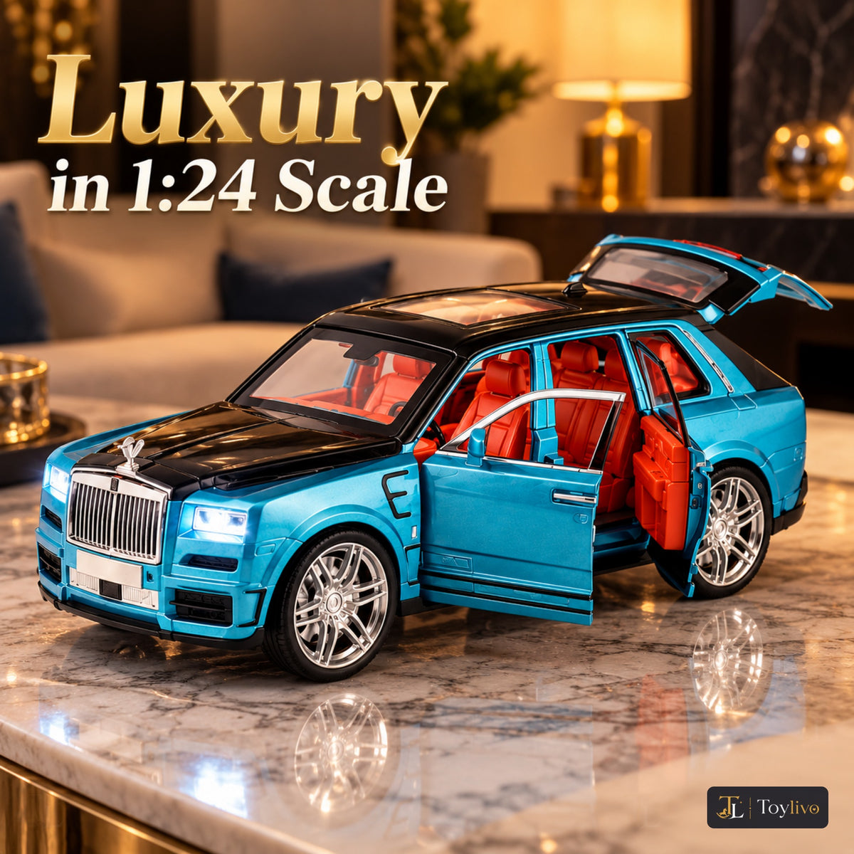 1:24 die-cast luxury SUV model – turquoise – Lifestyle