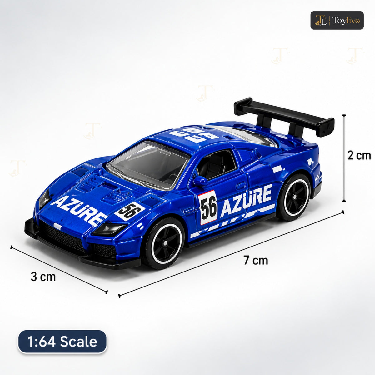 1:64 die-cast mini racing car (1 piece, assorted design) – features