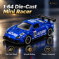 1:64 die-cast mini racing car (1 piece, assorted design) – features