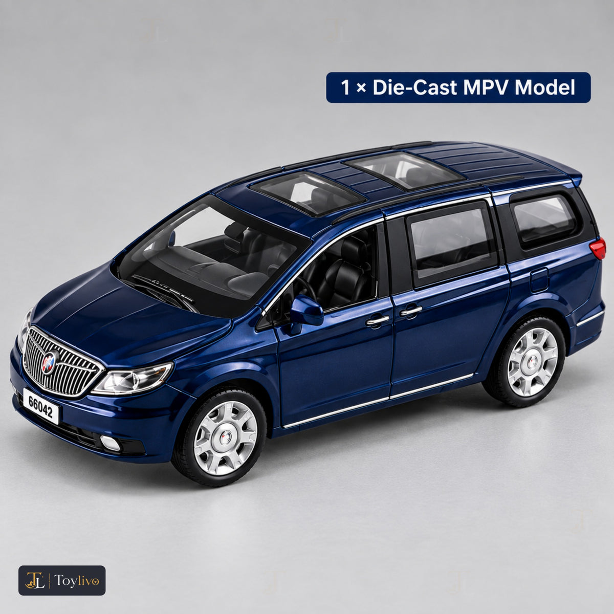 die-cast MPV model – dark blue – Size / what is included