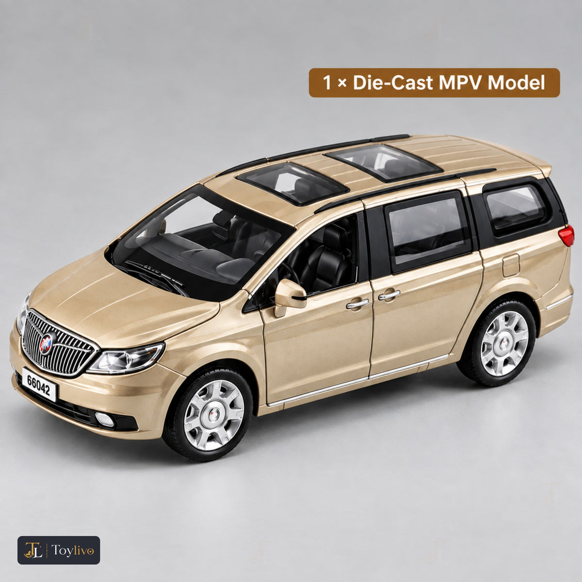 die-cast MPV model – gold – Size / what is included