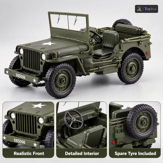 1:18 military tactical vehicle model – green – Details and close-ups
