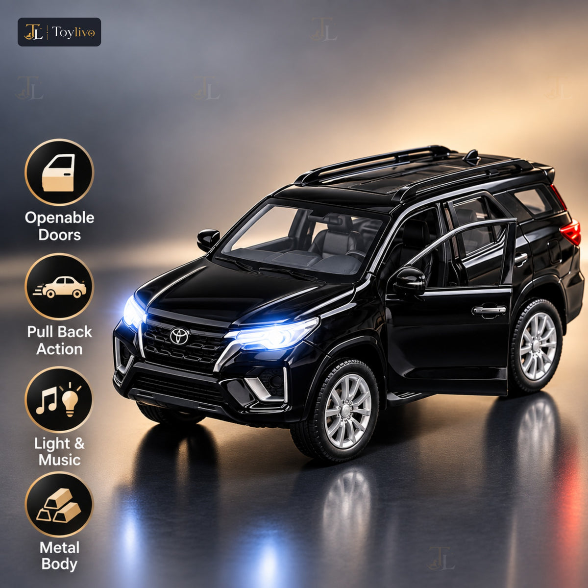 1:32 die-cast Fortuner SUV model – features