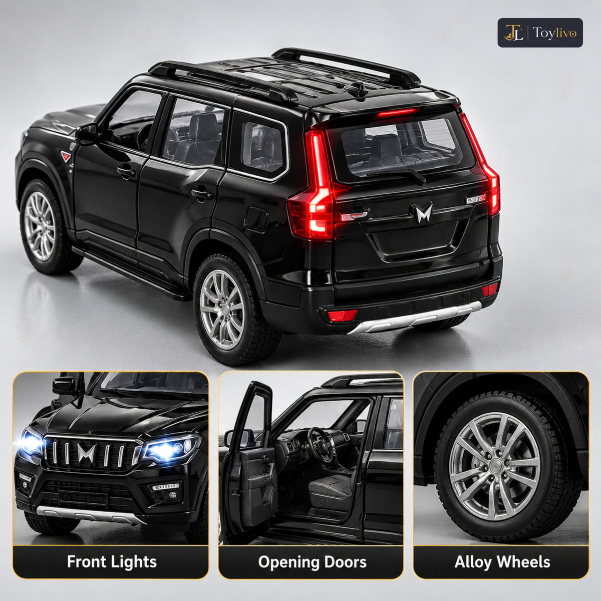 1:32 die-cast SUV model – black – Details and close-ups